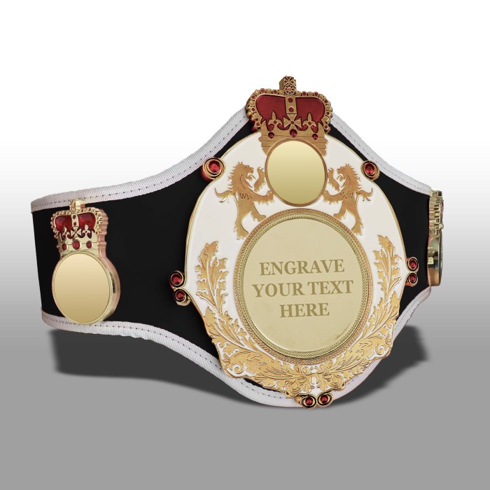 QUEENSBURY PRO LEATHER CHAMPIONSHIP BELT QUEEN/W/G/ENGRAVE - AVAILABLE IN 10+ COLOURS